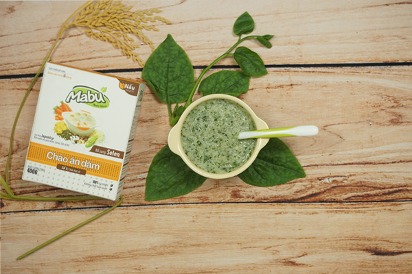 cháo cá chép rau mồng tơi