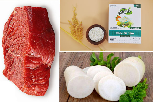 cháo thịt bò cho bé