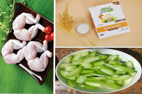 Nhấn vào ảnh để phóng to cháo ếch cho bé